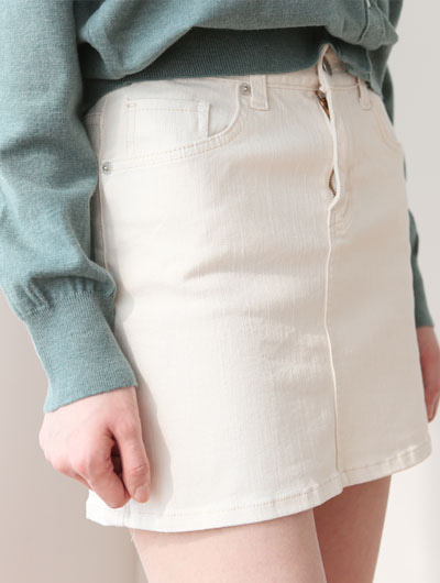 cream cotton skirt(s 바로 배송)