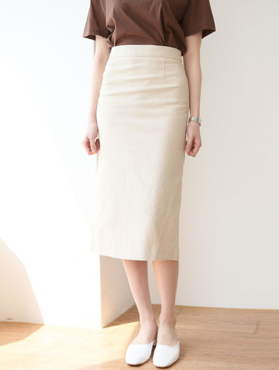 cotton mid skirt(베이지 m 바로배송)